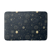 Midnight Blue Gold Star sterrenbeeld Patroon Badmat (Voorkant)