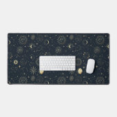 Midnight Blue Gold Star sterrenbeeld Patroon Bureaumat (Keyboard & Muis)