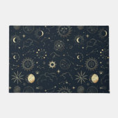 Midnight Blue Gold Star sterrenbeeld Patroon Deurmat (Voorkant)