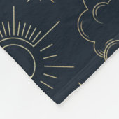 Midnight Blue Gold Star sterrenbeeld Patroon Fleece Deken (Hoek)