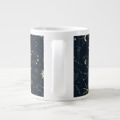 Midnight Blue Gold Star sterrenbeeld Patroon Grote Koffiekop (Achterkant)