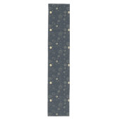 Midnight Blue Gold Star sterrenbeeld Patroon Medium Tafelloper (Voorkant)