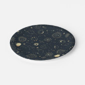 Midnight Blue Gold Star sterrenbeeld Patroon Papieren Bordje (Gekanteld)