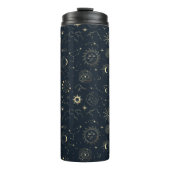 Midnight Blue Gold Star sterrenbeeld Patroon Thermosbeker (Voorkant)