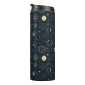 Midnight Blue Gold Star sterrenbeeld Patroon Thermosbeker (Geroteerd rechts)