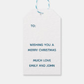 Midnight Blue Gold Star weg in een kribbe kerst Cadeaulabel (Achterkant)