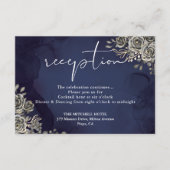 Midnight Blue Gotische Bruiloft Receptie Informatiekaartje (Voorkant)