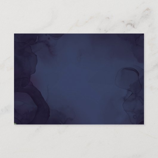 Midnight Blue Gotische Bruiloft Receptie Informatiekaartje (Achterkant)