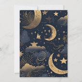 Midnight Blue Goud Hemelse bruiloft Kaart (Achterkant)