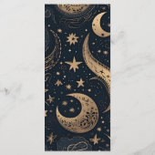 Midnight Blue Goud Hemelse bruiloft Menu (Achterkant)