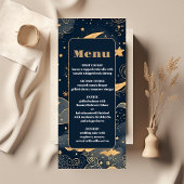 Midnight Blue Goud Hemelse bruiloft Menu