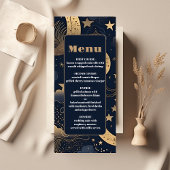 Midnight Blue Goud Hemelse bruiloft Menu