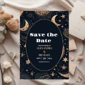 Midnight Blue Goud Hemelse bruiloft Save The Date