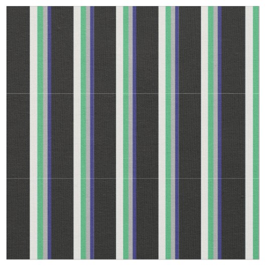 Midnight Blue, Grey, Zee Green, Light Cyan & Black Stof (Close Up)
