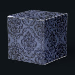Midnight Blue  Grunge Damask Bedankdoosjes<br><div class="desc">gunstiger doos in accenten van blauw.</div>