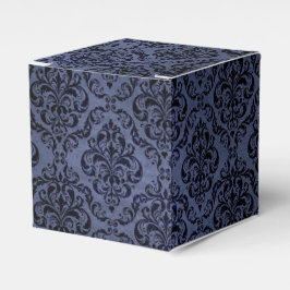 Midnight Blue  Grunge Damask Bedankdoosjes