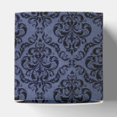 Midnight Blue Grunge Damask Bedankdoosjes (Bovenkant)