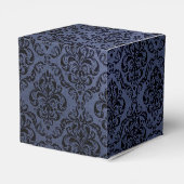 Midnight Blue Grunge Damask Bedankdoosjes (Achterkant)