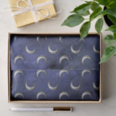 Midnight Blue  Grunge Moon Pattern Tissuepapier (Geschenk)