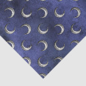 Midnight Blue  Grunge Moon Pattern Tissuepapier (Detail)