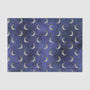 Midnight Blue  Grunge Moon Pattern Tissuepapier