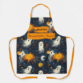 Midnight Blue Halloween Schort met geesten en zon (Voorkant)