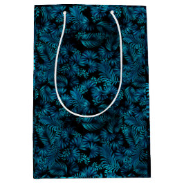 Midnight Blue Hawaiian Palms Tall Gift Bag Medium Cadeauzakje