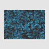Midnight Blue Hawaiian Palms Tissue Paper Tissuepapier (Voorkant)