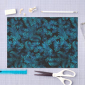 Midnight Blue Hawaiian Palms Tissue Paper Tissuepapier (Craft)