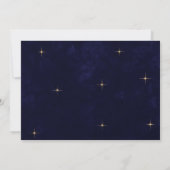 Midnight Blue Hemelse Gouden Maan Sterren Wedding Save The Date (Achterkant)