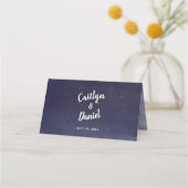 Midnight Blue Hemelse Nacht Sky Wedding Plaatskaartje (Achterkant)