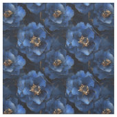 Midnight Blue Ink Flowers Stof (Swatch)