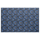 Midnight Blue Ink Flowers Stof (Fat Quarter)
