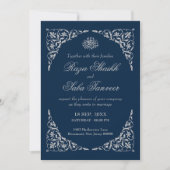 Midnight Blue Islamic Wedding Kaart (Voorkant)