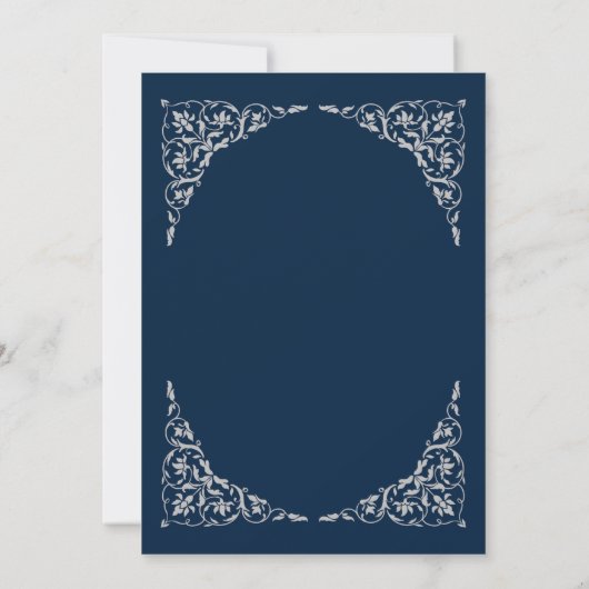 Midnight Blue Islamic Wedding Kaart (Achterkant)