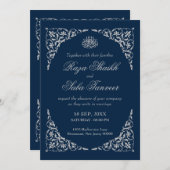 Midnight Blue Islamic Wedding Kaart (Voorkant / Achterkant)