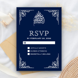 Midnight Blue Islamitische bruiloft RSVP