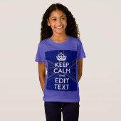 Midnight Blue Keep Calm and Your Text Union Jack T-shirt (Voorkant volledig)