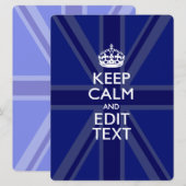 Midnight Blue Keep Calm en je tekst Union Jack (Voorkant / Achterkant)