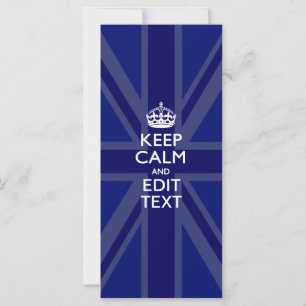 Midnight Blue Keep Calm en Jouw tekst Union Jack