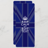 Midnight Blue Keep Calm en Jouw tekst Union Jack (Voorkant / Achterkant)
