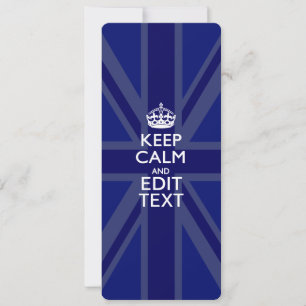 Midnight Blue Keep Calm en Jouw tekst Union Jack