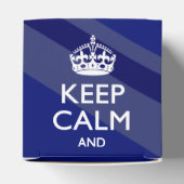 Midnight Blue Keep Calm en Jouw tekst Union Jack Bedankdoosjes (Bovenkant)