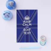 Midnight Blue Keep Calm en Jouw tekst Union Jack Flyer (Enkel)
