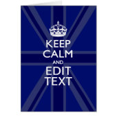 Midnight Blue Keep Calm Get Jouw tekst Union Jack (Voorkant)