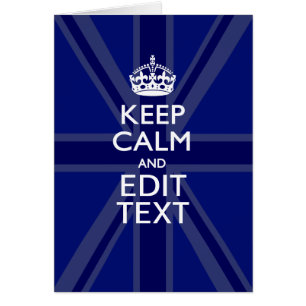 Midnight Blue Keep Calm Get Jouw tekst Union Jack