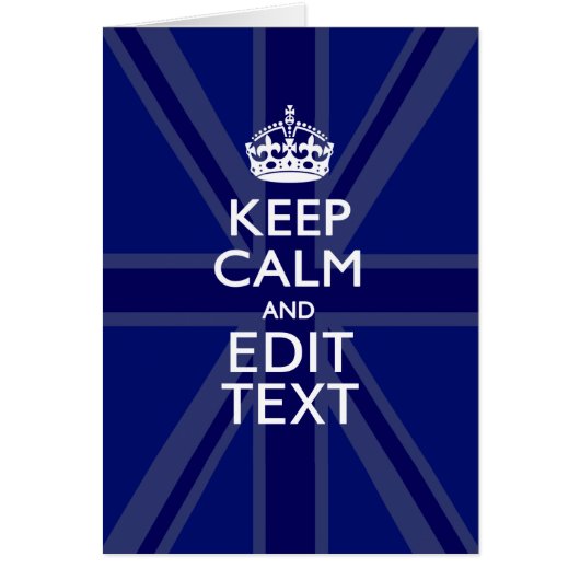 Midnight Blue Keep Calm Get Jouw tekst Union Jack (Voorkant)