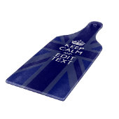 Midnight Blue Keep Calm Get Jouw tekst Union Jack Snijplank (Hoek)