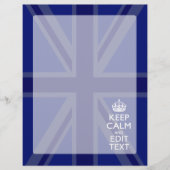 Midnight Blue Keep Calm heeft Jouw tekst Union Jac (Voorkant)