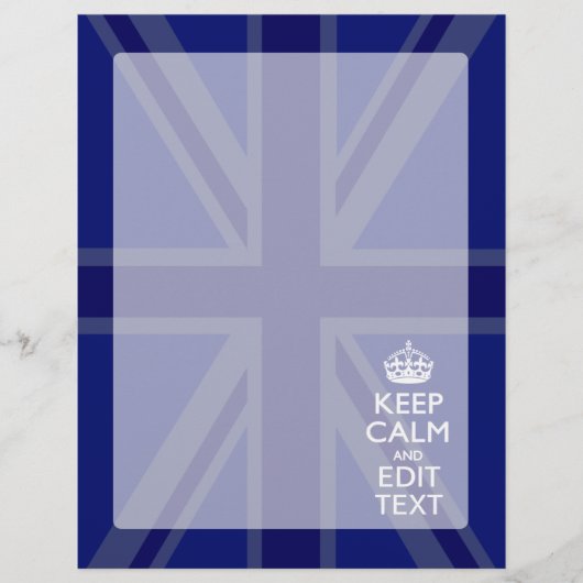 Midnight Blue Keep Calm heeft Jouw tekst Union Jac (Voorkant)